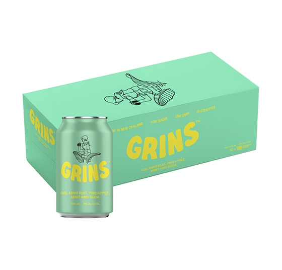 Grins Gin Kiwifruit Pineapple Mint & Soda 10 x 33 CL