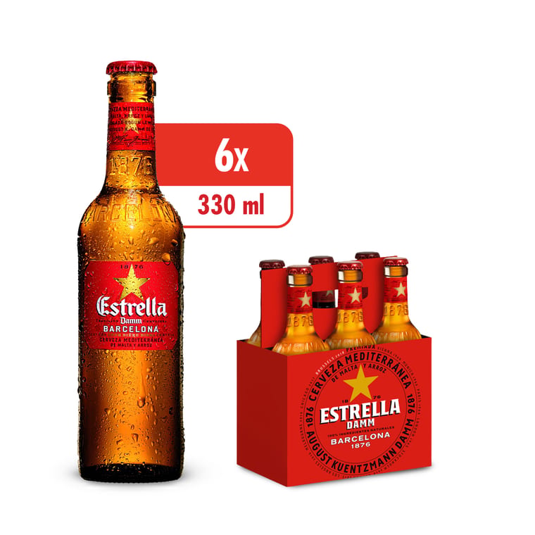 Estrella Damm Bottle 6 x 33CL